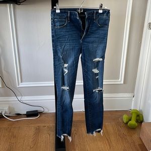 Abercrombie & Fitch Simone High Rise Ankle Distressed Jeans